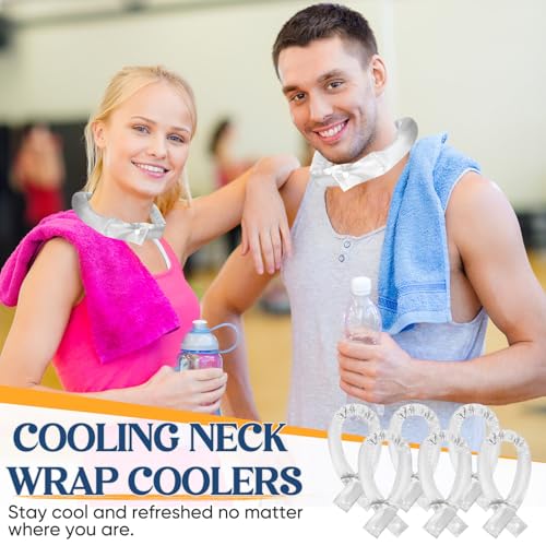 Image of Cozypower 6 Pcs Cooling Neck Wraps with Button Cooling Bandana Neck Cooler Scarf for Hot Weather Ice Neck Wrap Summer Outdoor
