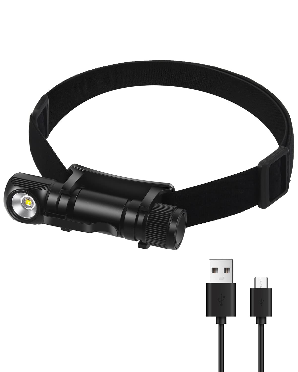 VICKSONGS 1200 Lúmenes Linterna Frontal LED Recargable, IP66 Impermeable Linterna Clip, Linterna de Camping Alta Potencia Pequeña Magnética