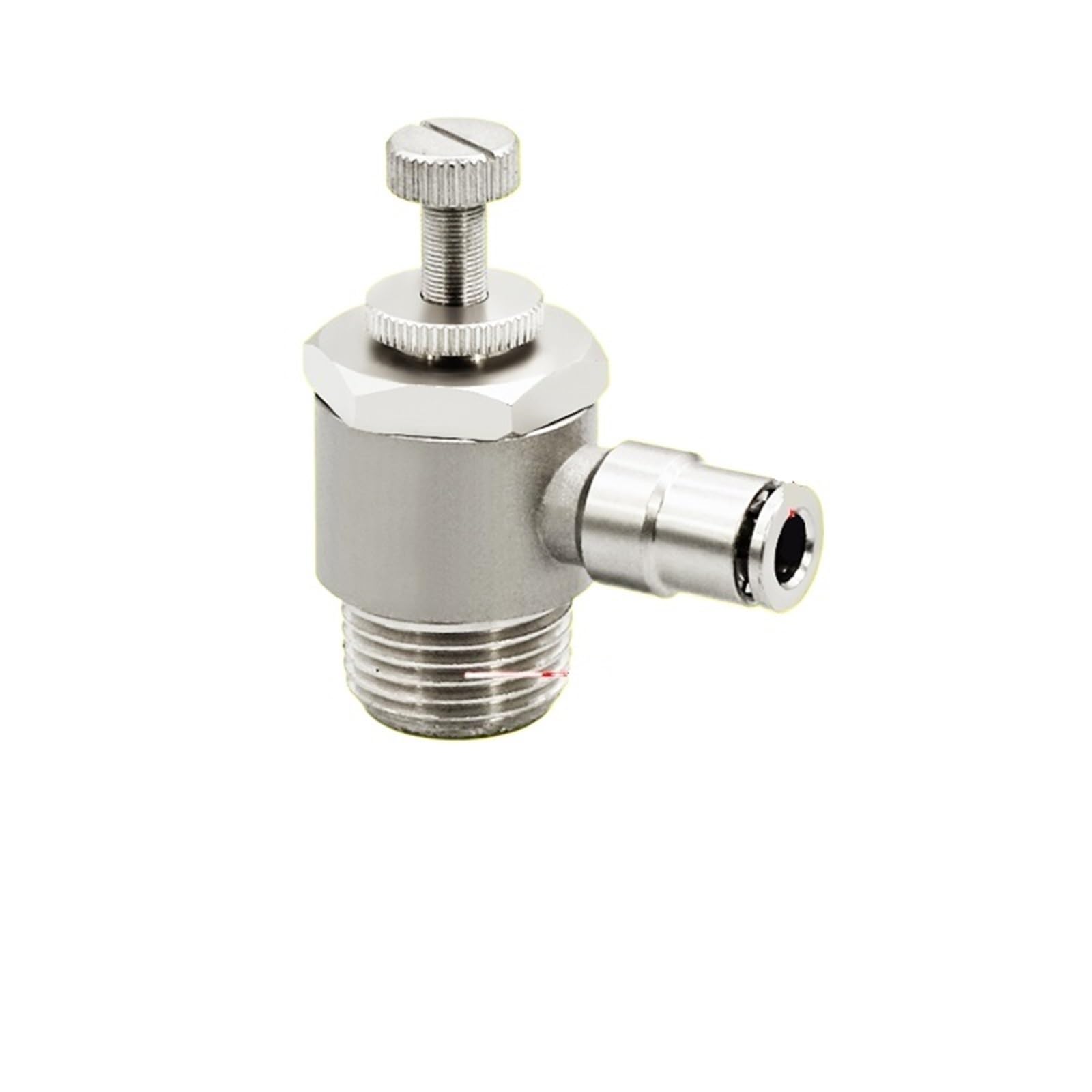 IEUMJNAT 1PCS SL4/6/8/10/12mm All Copper Nickel-Plated Quick Plug Trachea Pneumatic Cylinder Speed Valve Throttle External Thread(SL6-04)