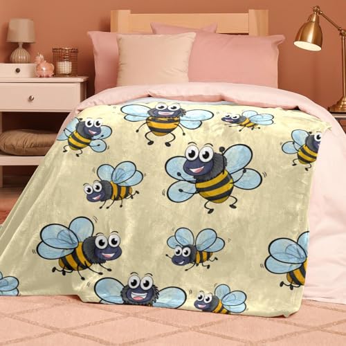 Jeté de canapé microfibre chaude et douce haut de gamme motif abeilles - 8