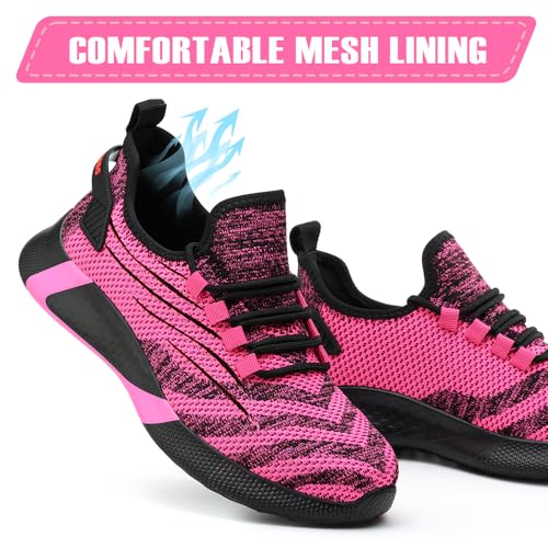 Asiman Steel Toe Shoes for Women Lightweight Breathable Safety Shoes for Men Construction Non Slip Composite Toe4