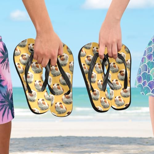 Flip Flop Sandals Guinea Pig Cartoon Print for Women Men Beach Outdoor XS 5