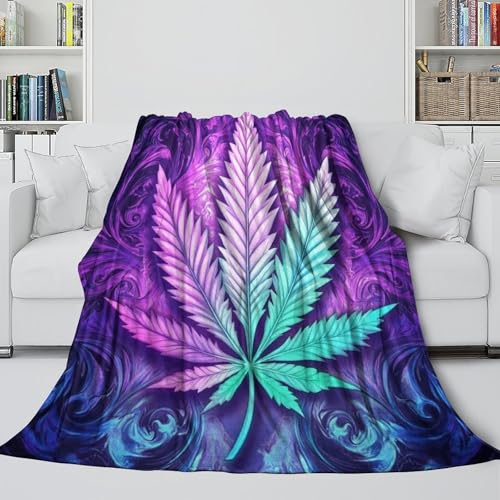 Couverture Leaf Psychedelic plaid chaud contre le froid au salon - 6