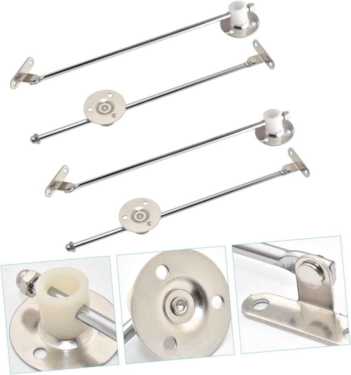 4Pcs Heavy Duty Lid Support Hinge Flap Stay Damper for Kitchen Cabinets Cabinet Door Damper and Drop Leaf Support Hinges for Appliances and Toy Boxes