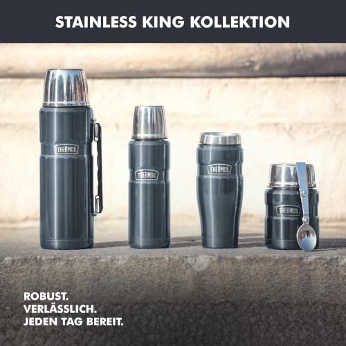 Foto von THERMOS STAINLESS KING Thermosflasche 1,20 l, 24 h heiß, charcoal black mat