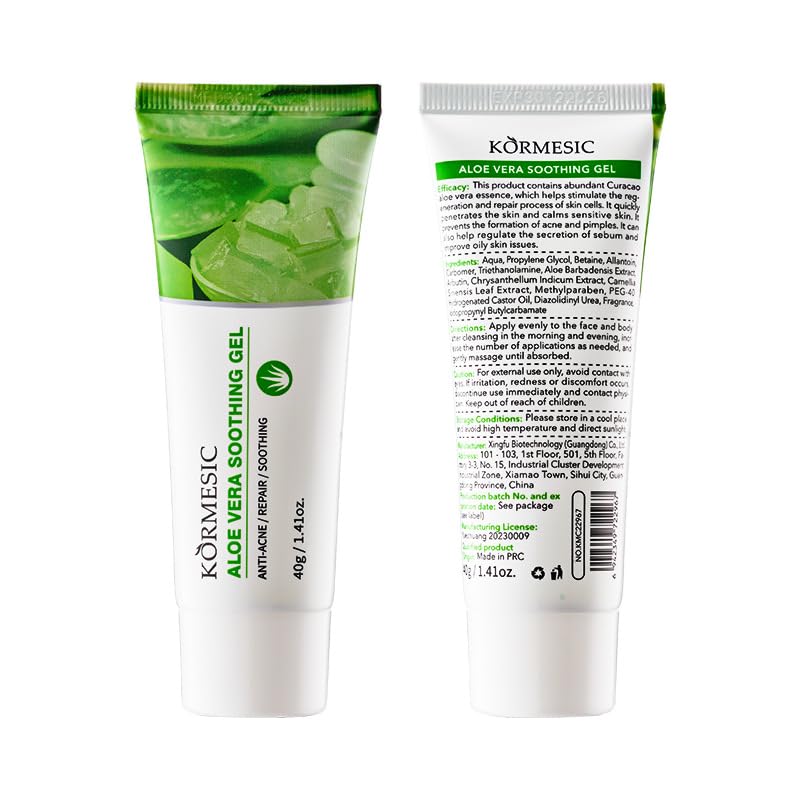 Aloe Vera Soothing Gel, Anti-Acne, Repair, Skin Moisturizer, 1.41 oz