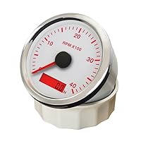 Vista 21 de ELING Universal Tachometer Gauge RPM with LED Digital Adjustable Hour Meter and RPM Alarm 12000RPM 85mm with Backlight