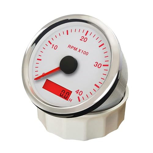 Miniatura 21 de ELING Universal Tachometer Gauge RPM with LED Digital Adjustable Hour Meter and RPM Alarm 12000RPM 85mm with Backlight