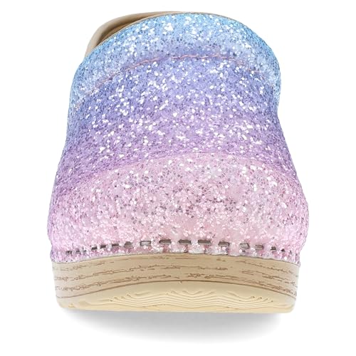 Image of Dansko Professional Glitter Slip-On Clogs for Women - Rocker Sole and Arch Support for Comfort - Shiny and Stylish Glitter Uppers