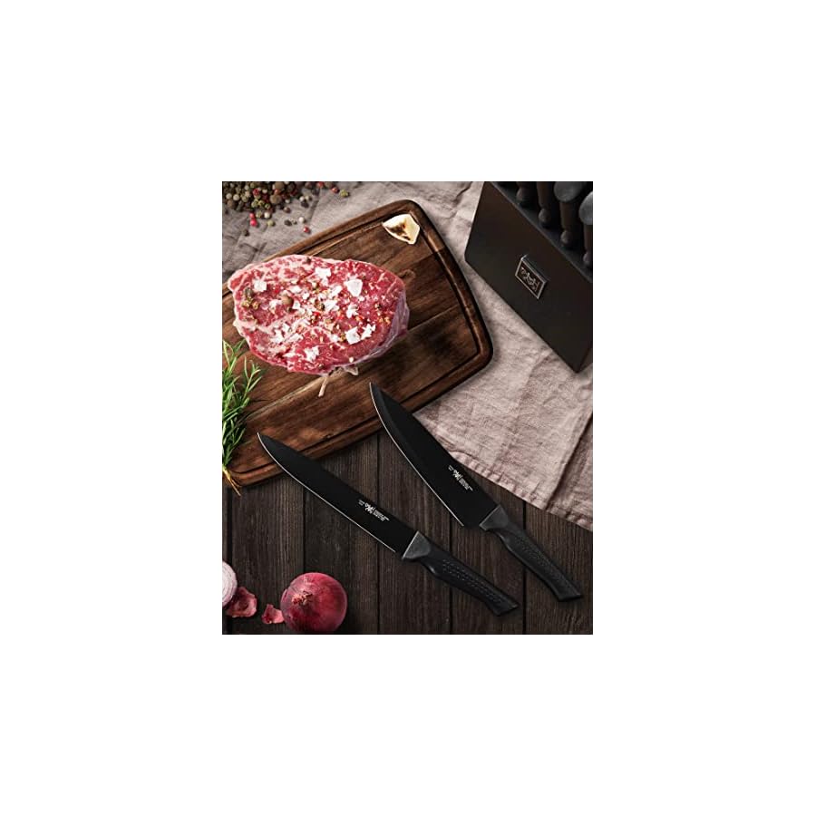 knife-set-Dishwasher-Safe-Kitchen-Knife-Set-with-Block-15-Pcs-Black-knife-sets-for-kitchen-with-block-Self-Sharpening-6-Steak-Knives-Anti-slip-handle-Black Knife Set, 15 Pcs Kitchen Knife Set with Block Self Sharpening, Dishwasher Safe, 6 Steak Knives, Anti-slip handle, Black