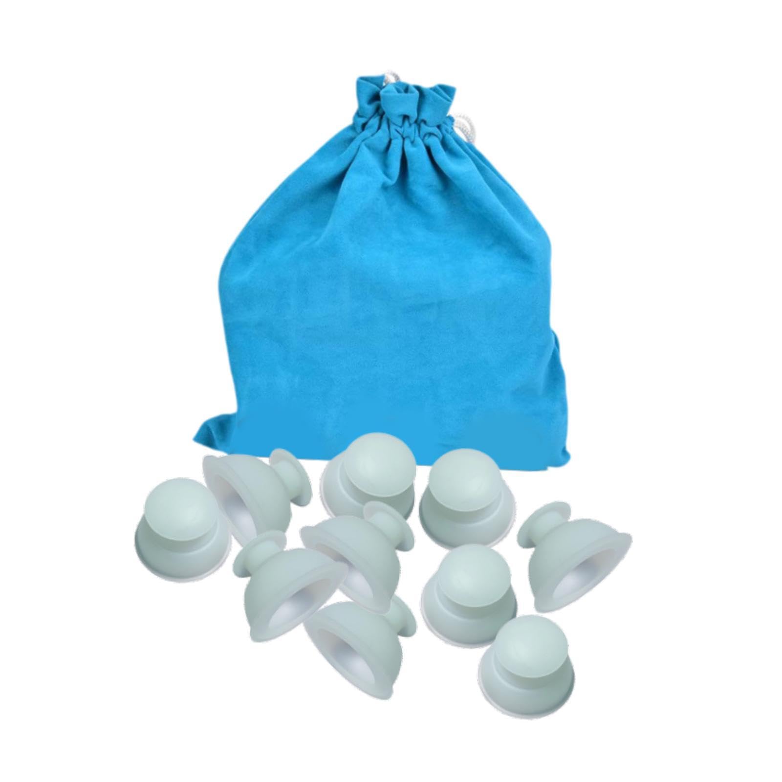 Juego de 10 Ventosas de Silicona Profesionales para Masaje con Ventosas de Vacío para Brazos, Relajación Corporal Y Espalda, Blanco