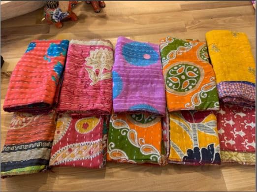 Servilletas Kantha vintage 100% algodón pack x10 30x30 cm miniatura 6