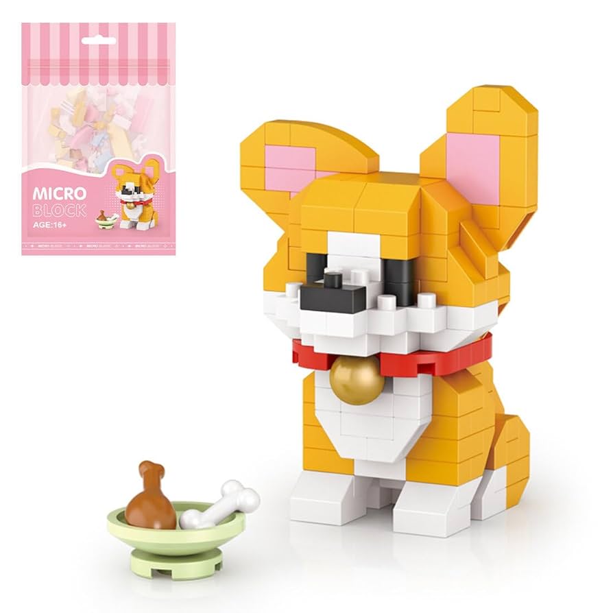 Amazon.com: Aetheria Mini Blocks Corgi Dog Building Animal