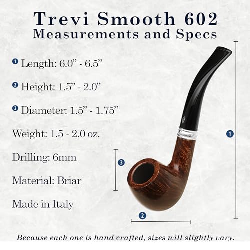 Savinelli Trevi Series - Italian Handmade Mediterranean Briar Wood Pipe, Bent Billiard, Polished Finish, 6mm, 602 - Image 4