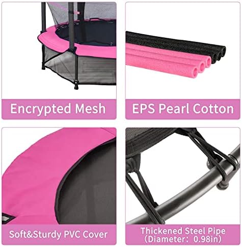 55” Trampoline for Kids with Enclosure Net&Zipper&Heavy Duty Steel Frame, Big Trampoline for Children Toddler Jumping Training Indoor Outdoor 5 51FWwsBtk L. AC