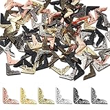 Qulkws 120 Stück Bucheckenschutz, Dreieckiges Schutzecke Kantendekor Kantendekor, 6 Farben, Buchecken Metall für Bücher Fotoecke Scrapbooking Fotoalbum Menüordner Tagebücher