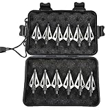 biubiusot 12er Pfeilspitzen 100 Körnern Jagdspitzen Armbrust Erwachsene Jagd Pfeile für Bogenschießen Carbonpfeile Glasfaserpfeil Compoundbogen Bogen mit Aufbewahrungsbox (B)