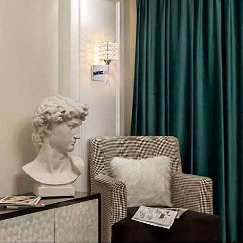 Luces de pared plata con lámpara de cristal E27 y luces LED dormitorio 6