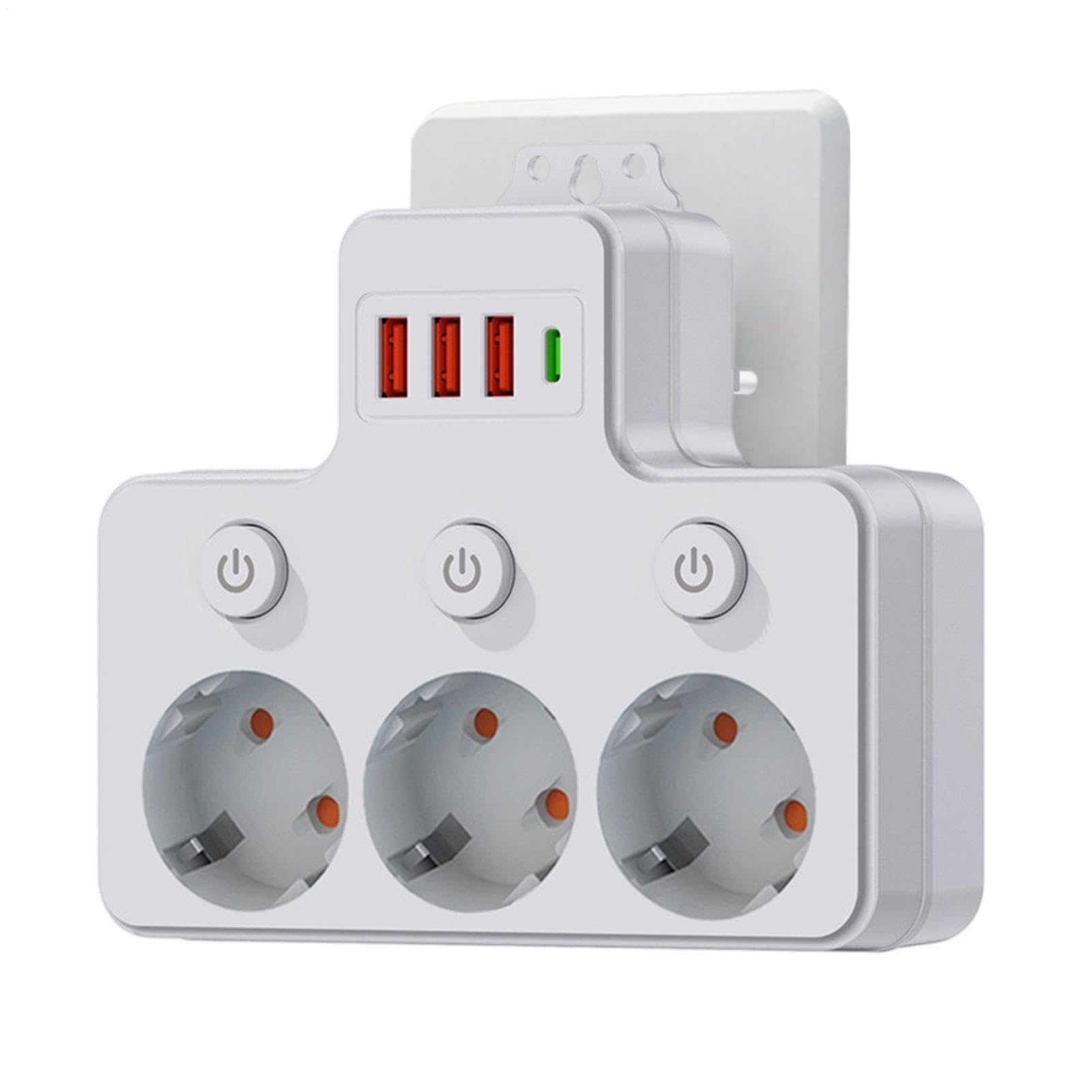 Regleta con Puertos USB | Cargador USB de escritorio y protector de sobretensiones 8