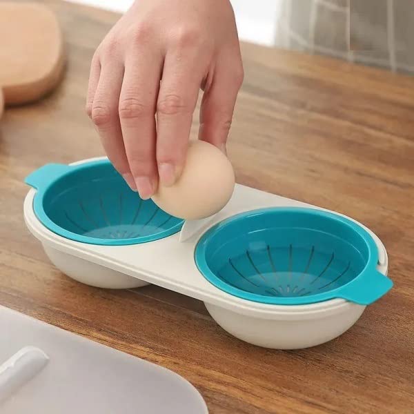Buy Leeonz Microwave Double Cup Egg Poacher Maker Poached Eggs Cooker