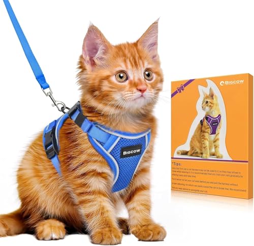 猫 猫用 ハーネス リード 抜けない 専用 猫牽引ロープ リード猫具 調整可能 簡単装着 防災 超軽量 柔らか素材 首輪 胴輪 反射材 散歩用 お出かけ ベスト ねこ ネコ ソフト胸あて 咳込み防止 取付説明書付