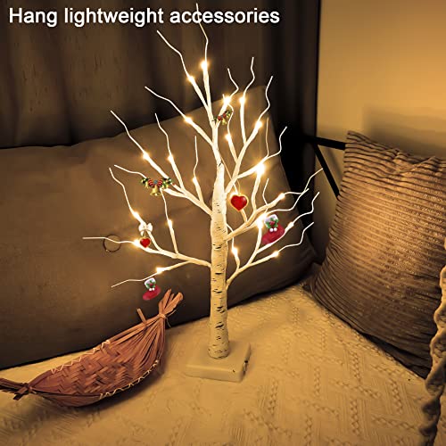 Hemasxing 2 Pack 24Lt Lighted Birch Tree With Timer 2Ft Battery Operated And Usb Power Warm White Christmas Tree Lights For Party Festival Wedding Table Top Decorations #TOP6