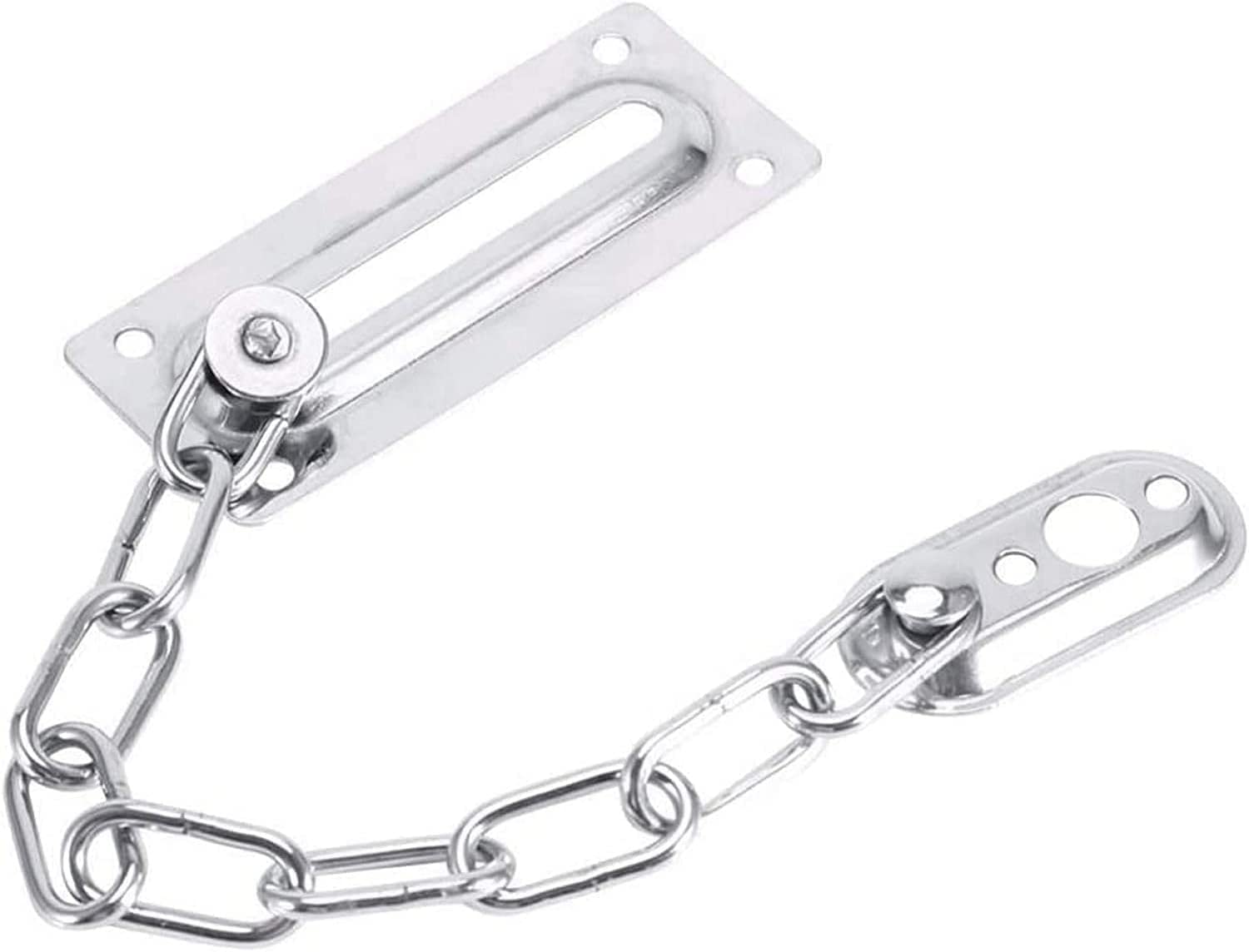 Oifaodao Silver Door Chain, Dead Bolt Chain Lock Latches For Inside Sliding Door Gate Cabinet 20Cm