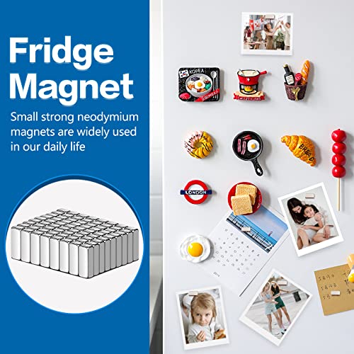 Mikede 80Pcs Strong Neodymium Magnets Bar, 12X5X3Mm Heavy Duty Rare Earth Magnets Small Neodymium Magnets Strips Rectangular Magnets For Crafts, Refrigerator, Whiteboard, Tool Storage #TOP5