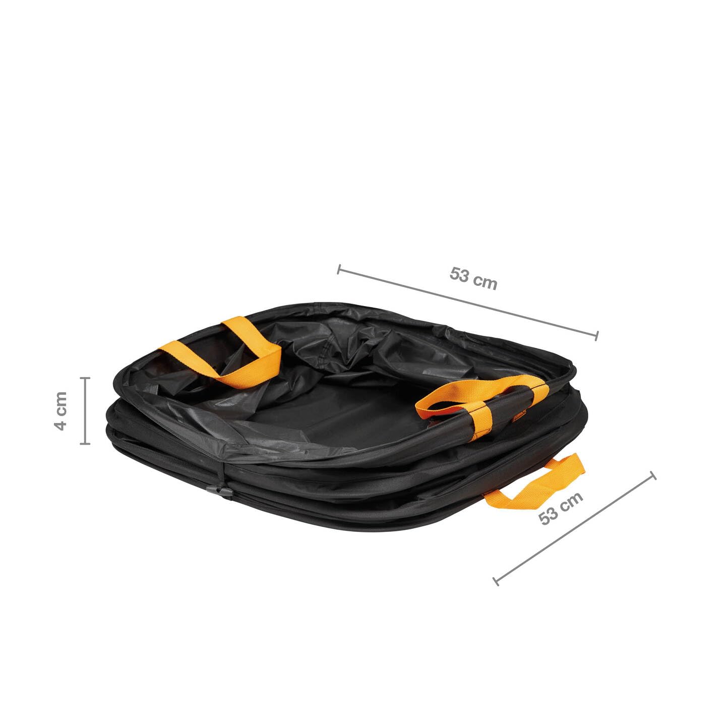 Fiskars Sac à végétaux pop-up avec poignées, Peu encombrant et pliable, Capacité : 175 l, Hauteur : 70 cm, Largeur : 50 cm, Noir/Orange, Ergo, 1028372