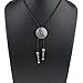 AZORA Bolo Tie for Handmade Round Flower Shape Mens Bolo Tie Silver Flower Rodeo Leather Necktie Bolo Necklace