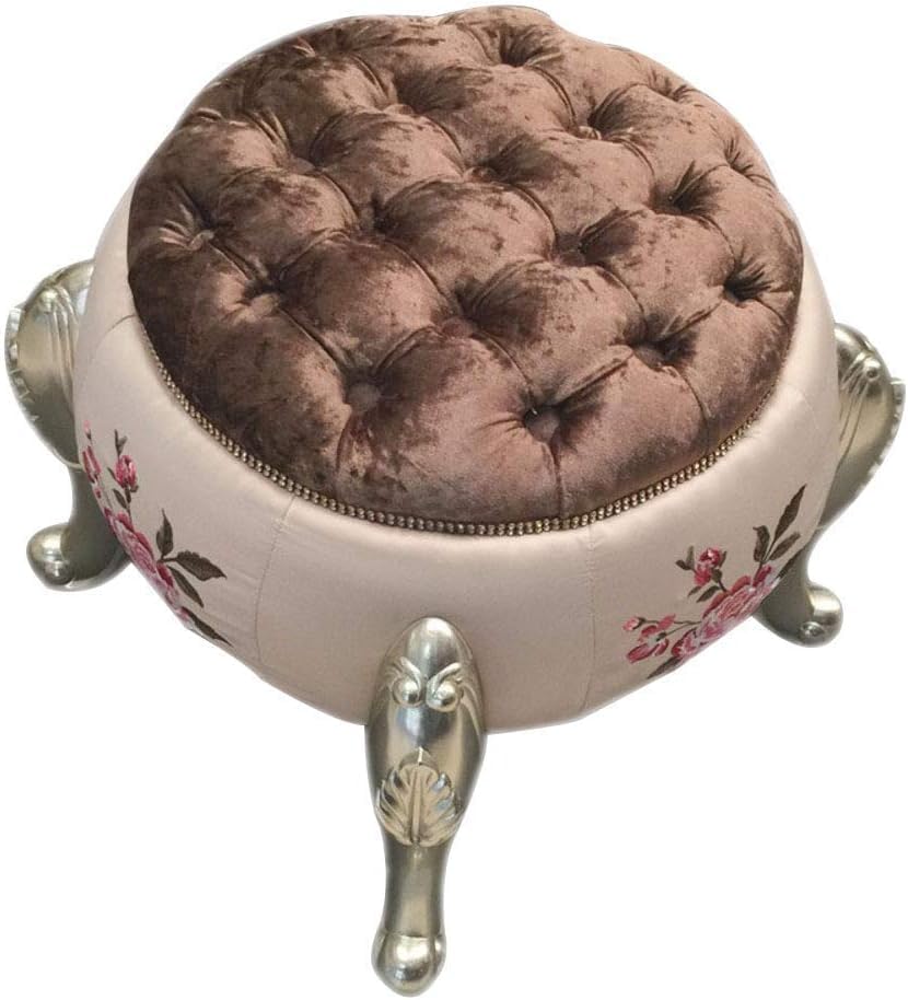 Repose-Pieds Velours Touffeté pour Table Basse et Canapé Salon