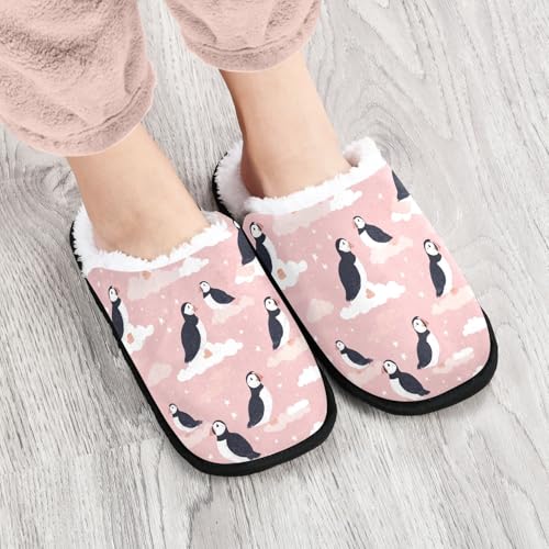 Cartoon White Cloud Puffins Slippers For Women Men Soft Memory Foam Non-Slip Animal Winter Indoor House Shoes Travel Slipper4