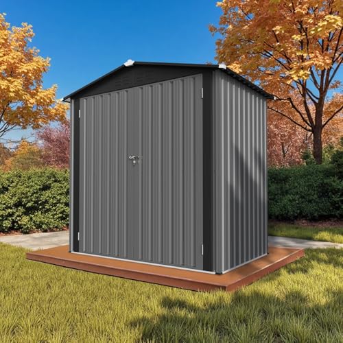 HOMAVO Abri de Jardin Métal – Cabane/Cabanon de Jardin Extérieur pour Outils, Vélos ou Moto – Abri Jardin Résistant aux Intempéries avec Grande...