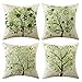 MIULEE Fundas Cojines del Sofá Funda de Almohada de Lino Dibujo Árbol Verde Cojines Decorativos Moderno para Salón Silla Cama Oficina Sala de Estar Dormitorio Juego de 4 Piezas 45x45 cm