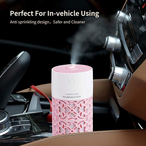 Portable Humidifiers Car Humidifier Cool Mist Humidifying For Kids Rooms Travel Office Bedroom With High And Low Mist Settings 7 Colors Night Light Auto Shut-Off 250Ml #TOP4