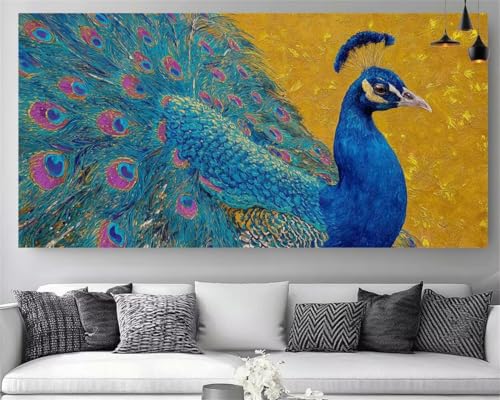 Peinture diamant 5d grand format paon kit point de croix canvas