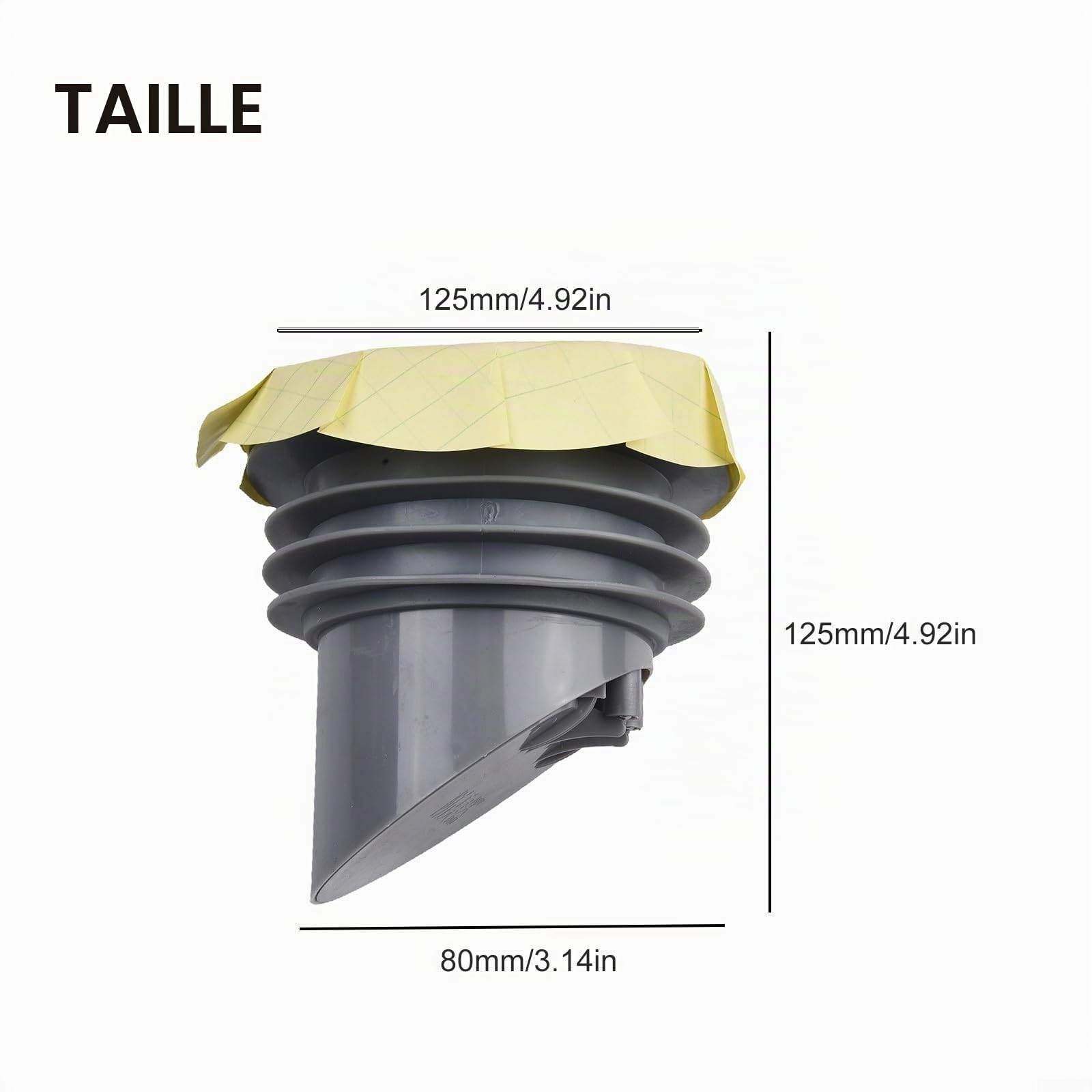 Clapet anti-retour à bride, cire épaisse étanche pour joint de toilette, caoutchouc anti-odeur avec valve de prévention du refoulement (gris)