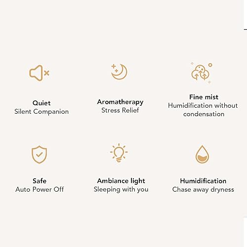 Miniatura 4 de Humidificador difusor de aceite esencial, difusor de aromaterapia de niebla grande de 3.7 fl oz con temporizador inteligente, silencioso para