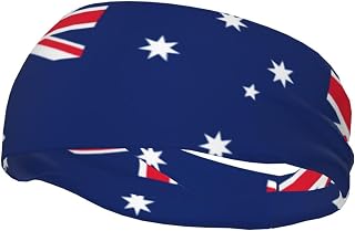 Cute Funny Australia Flag Workout Headbands Hairbands Yoga Sport Head Wraps Wide Elastic Head Scarf for Women Men