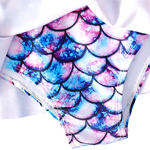 Image of YUEGOO Girls Swimsuits Bathing Suit One Piece 3D Printed Ruffle Beach Swimwear 3-8T (as1, Age, 6 Years, A-Blue Mermaid)