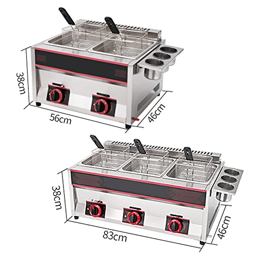 Generic Professionelle Gasfritteuse, 12L / 18L Gasfritteuse Tank Edelstahl Hähnchenchips Fritteuse mit Korbschaufel für kommerzielle Restaurantküche – Bild 8