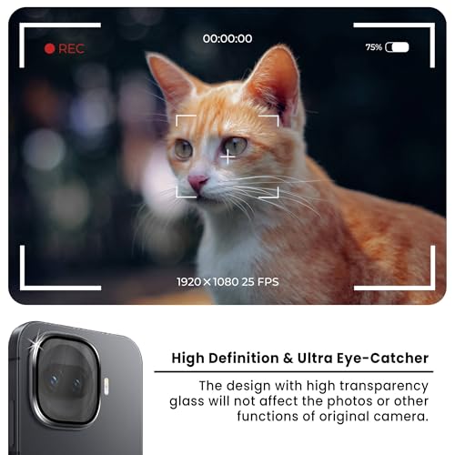 Image of FIRST MART Black Camera Ring Guard Protector for iQOO 15R | Tempered Glass with Metal Alloy Rings, HD Clear, Scratch Resistant, Case-Friendly | Pack of 1