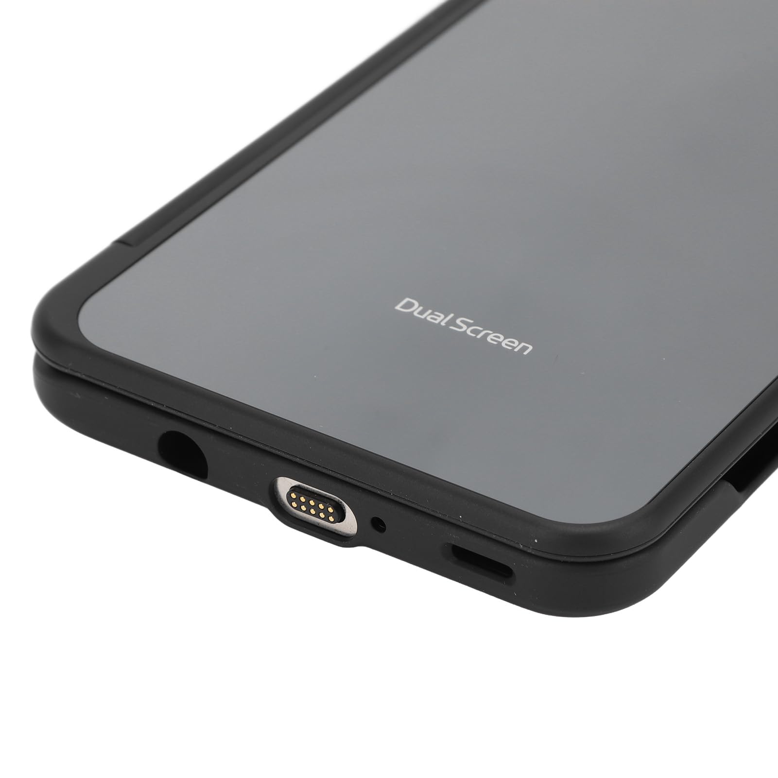 Składane, Odpinane Etui na Telefon z Dwoma Ekranami i Adapterem Typu C do V60 5G LM V605N, Pełna Ochrona, Czarny ABS