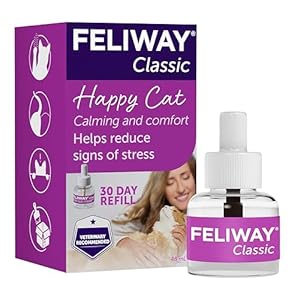 FELIWAY Classic 30 Day Cat Calming Odourless Refill for Pheromone Diffuser, 48ml – Helps Solve Common Signs of Stress in Cats & Kittens, Veterinary Recommended, Drug-free, Clinically Proven