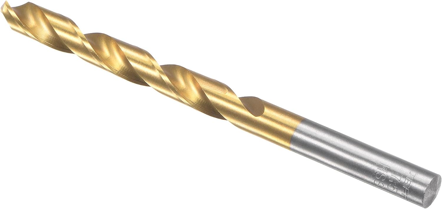 sourcing map 7.5mm Drill Bits High Speed Steel Straight Shank 109mm Length Twist Drill Bit Fully Ground Titanium Coated - Image 4