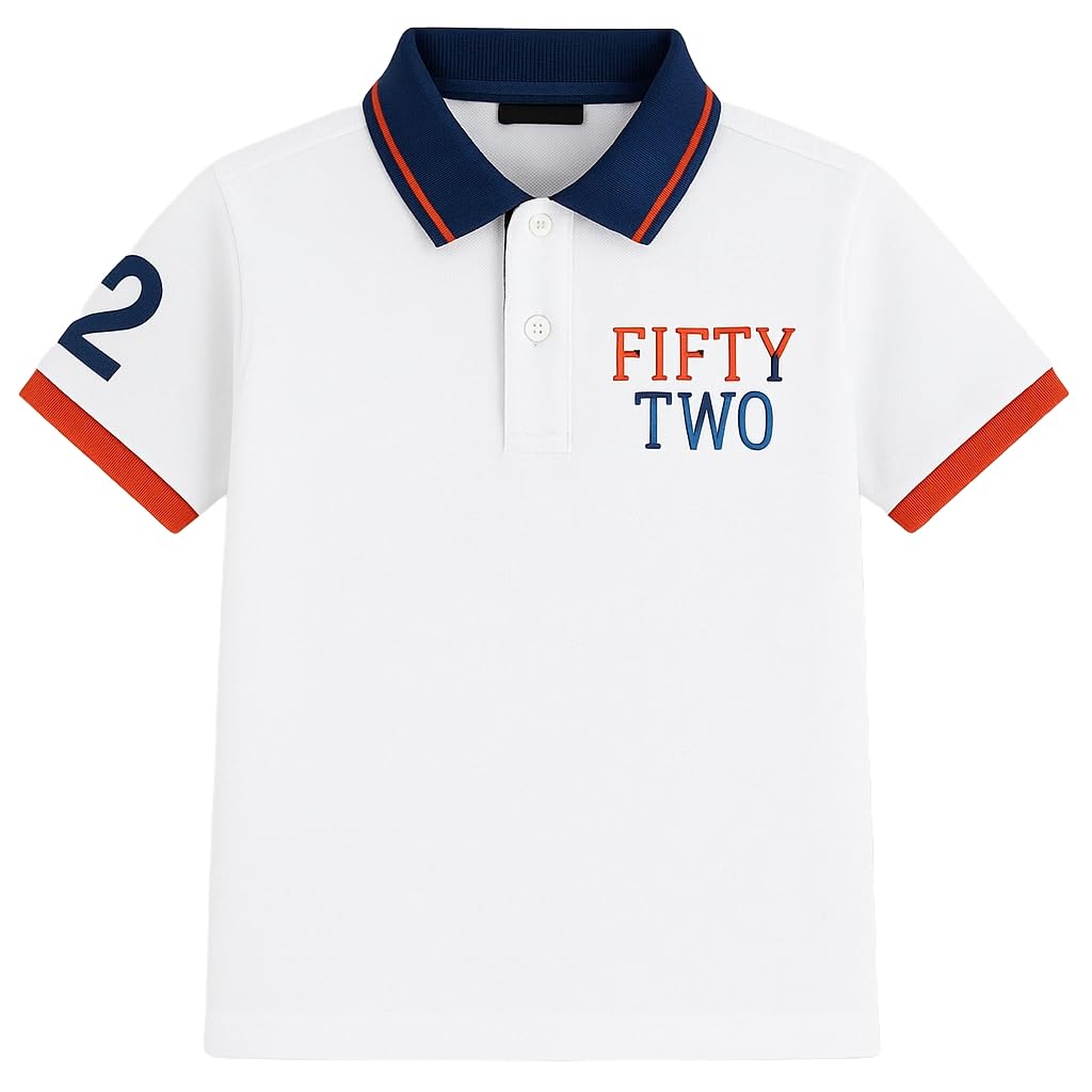 Polo de verano niño 3-9 años Mayoral - Camiseta manga corta con cuello en contraste y detalles bordados - Algodón ligero casual