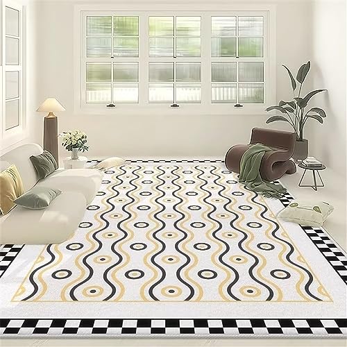 Tapis de sol salon orange wave stripe pattern chambre lavable tapis ado 40x60 - 2