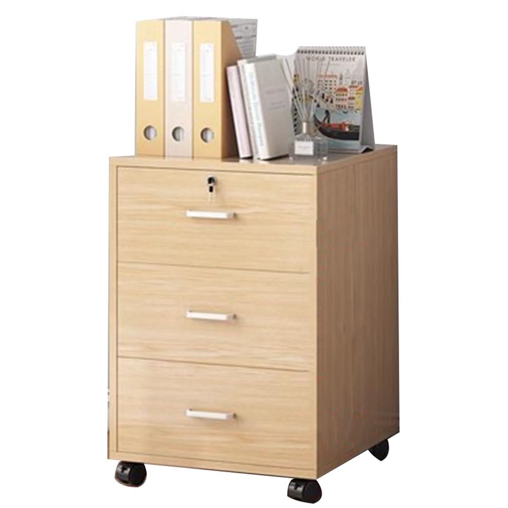 Aioneer Beige Mobile File Cabinet Mdf Material Printer Stand Home Office Furniture Commercial Quality Rolling Storage For Office Organization Stylish And Functional Solution-37X37x57cm