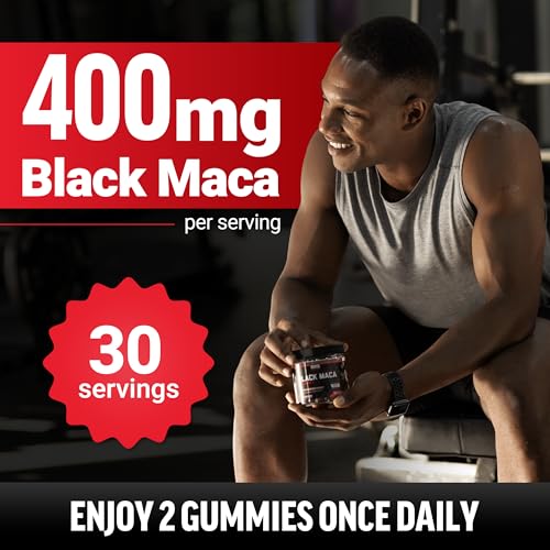 Image of Force Factor Black Maca Gummies for Men & Women, Boost Energy, Strength, Drive & Vitality, BioPerine & Selenium for Superior Absorption, Peruvian Black Maca Root Extract, Passion Berry, 60 Gummies