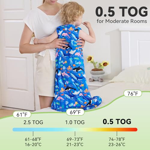 Image of Bamboo Viscose Sleep Sack for Baby, 1.0 & 0.5 Tog Wearable Blanket